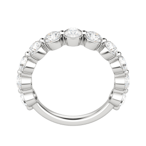 Round Cut Shared Prong Semi-Eternity Band (1 3/4 tcw), Lab Grown Diamonds, Hover, 18K White Gold, Platinum, 