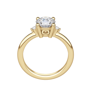 Zara Round Cut Engagement Ring, Hover, 18K Yellow Gold,