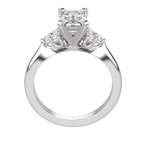 Calm Emerald Cut Engagement Ring, Platinum, 18K White Gold, Hover, 