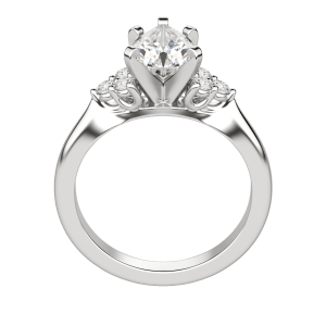 Calm Pear Cut Engagement Ring, Platinum, 18K White Gold, Hover, 