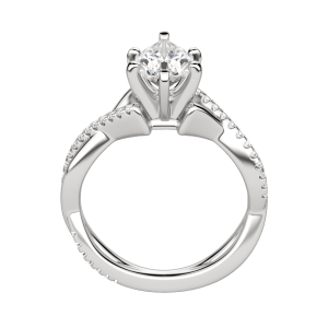 Chic Accented Pear Cut Engagement Ring, Platinum, 18K White Gold, Hover, 