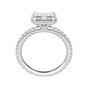 Dahl Emerald Cut Engagement Ring, Platinum, 18K White Gold, Hover, 