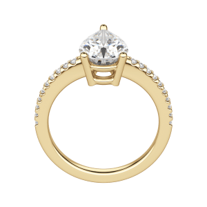 Eave Accented Pear Cut Engagement Ring, 18K Yellow Gold, Hover, 