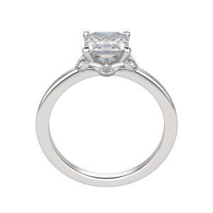 Eden Asscher Cut Engagement Ring, Hover, 18K White Gold, Platinum, 