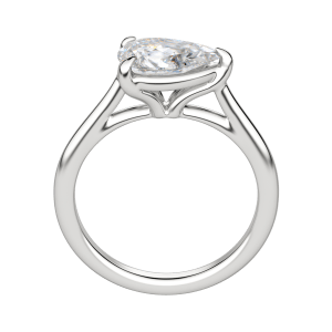 Edgy Classic Pear Cut Engagement Ring, Platinum, 18K White Gold, Hover, 