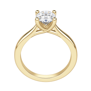 Harp Oval Cut Engagement Ring, 18K Yellow Gold, Hover, 