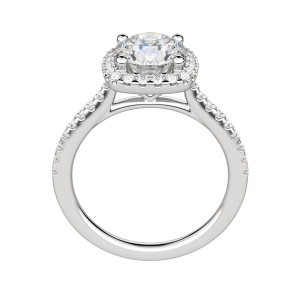 Helm Round Cut Engagement Ring, Platinum, 18K White Gold, Hover, 