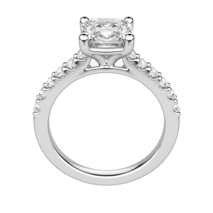 Hora Cushion Cut Engagement Ring, Hover, 18K White Gold, Platinum, 