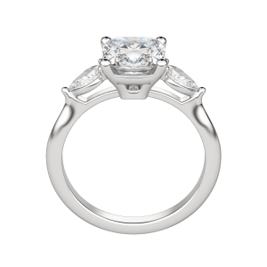Lily Classic Cushion Cut Engagement Ring, Hover, Platinum, 18K White Gold, 