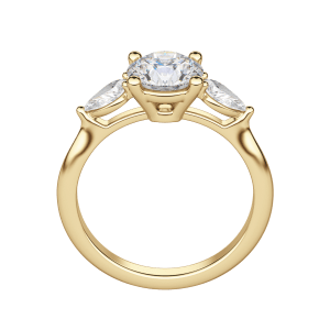 Lily Classic Round Cut Engagement Ring, Hover, 18K Yellow Gold, 