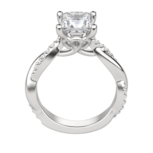 Mora Princess cut Engagement Ring, Hover, 18K White Gold, Platinum, 