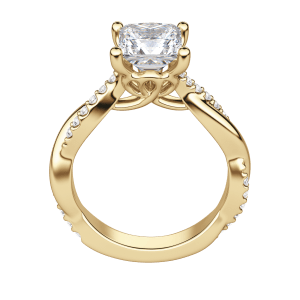 Mora Princess cut Engagement Ring, Hover, 18K Yellow Gold, 