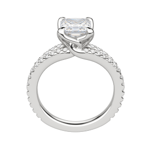 Raia Asscher Cut Engagement Ring, 18K White Gold, Platinum, Hover, 