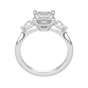 Rhea Classic Asscher Cut Engagement Ring, Hover, 18K White Gold, Platinum, 
