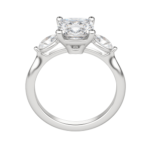 Rhea Classic Cushion Cut Engagement Ring, Hover, 18K White Gold, Platinum, 