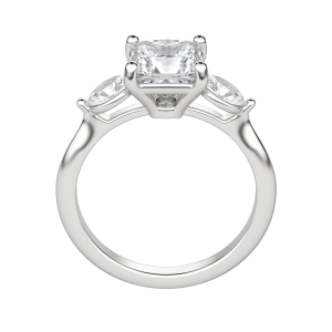 Rhea Classic Princess Cut Engagement Ring, Hover, 18K White Gold, Platinum, 