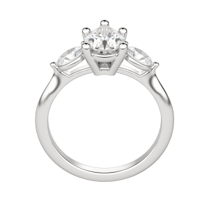 Rhea Classic Pear Cut Engagement Ring, Hover, 18K White Gold, Platinum, 