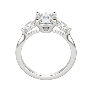 Rhea Classic Round Cut Engagement Ring, Hover, 18K White Gold, Platinum, 