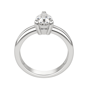 Roma Pear Cut Engagement Ring, Hover, 18K White Gold, Platinum, 