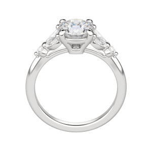 Sera Round Cut Engagement Ring, Hover, 18K White Gold, Platinum, 