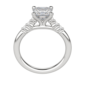 Soma Asscher Cut Engagement Ring, Hover, 18K White Gold, Platinum, 