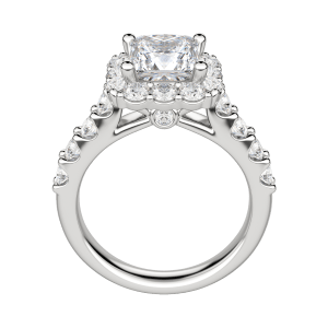 Vail Bold Princess Cut Engagement Ring, Hover, 18K White Gold, Platinum, 
