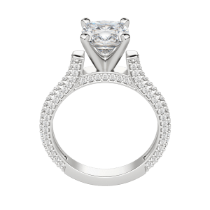 Vita Cushion Cut Engagement Ring, Hover, 18K White Gold, Platinum, 