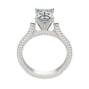 Vita Emerald Cut Engagement Ring, Hover, 18K White Gold, Platinum, 