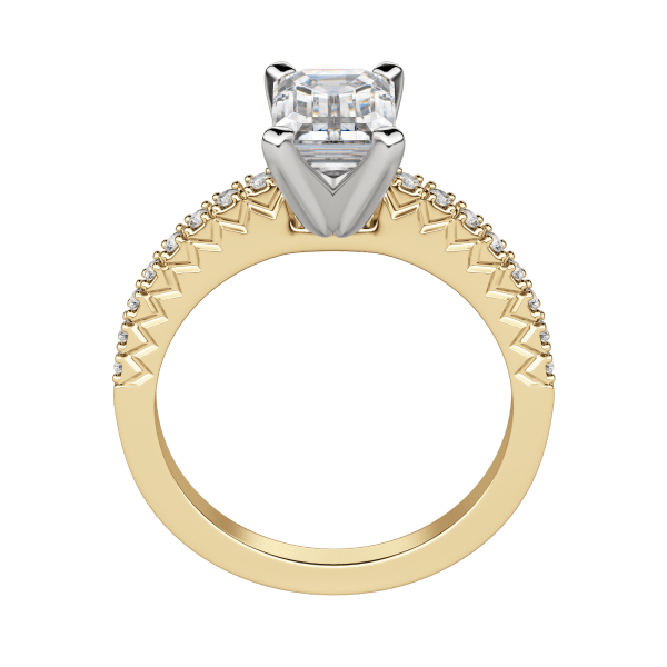 Fate Emerald Cut Engagement Ring, 18K Yellow Gold, Hover, 