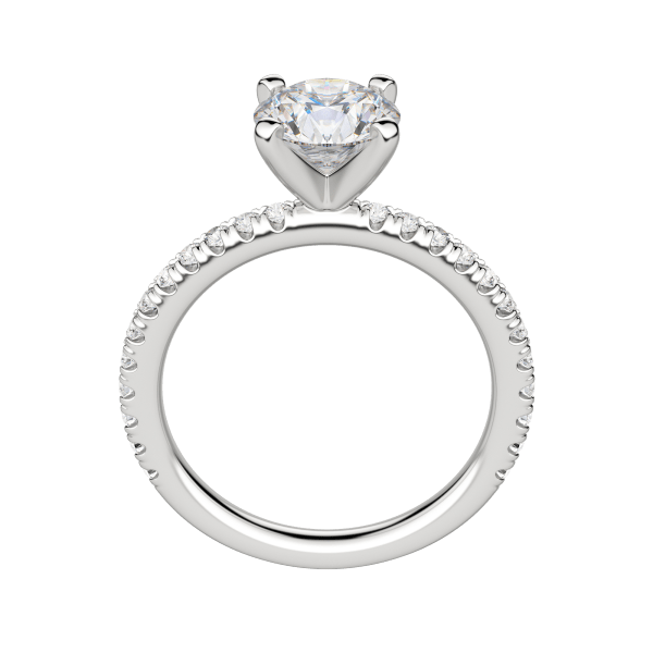 Holm Accented Round Cut Engagement Ring, Platinum, 18K White Gold, Hover, 