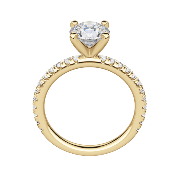 Holm Accented Round Cut Engagement Ring, 18K Yellow Gold, Hover, 