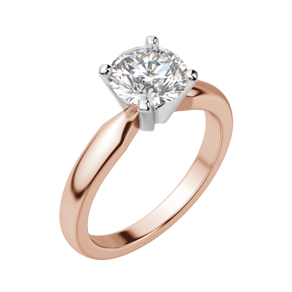 Isle Round Cut Engagement Ring, Default, 14K Rose Gold