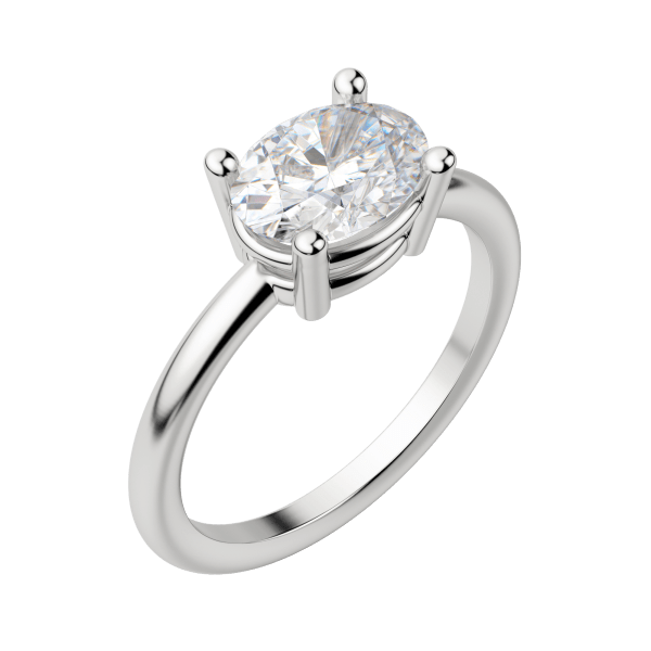 Edgy Basket Classic Oval Cut Engagement Ring, Default, 18K White Gold, Platinum,\r
