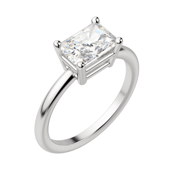 Edgy Basket Classic Radiant Cut Engagement Ring, Default, 18K White Gold, Platinum,\r
