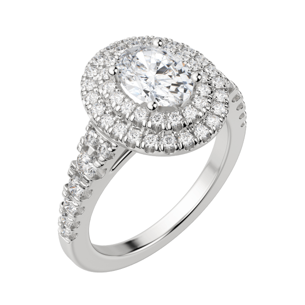 Glow Oval Cut Engagement Ring, Default, 18K White Gold
