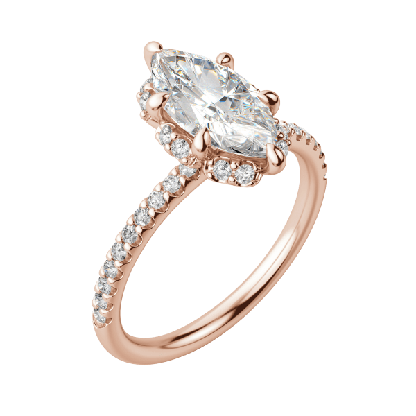 Sora Marquise Cut Engagement Ring, Default, 14K Rose Gold,\r
