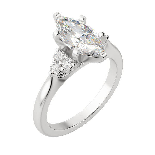 Calm Marquise Cut Engagement Ring, Default, 18K White Gold, Platinum,