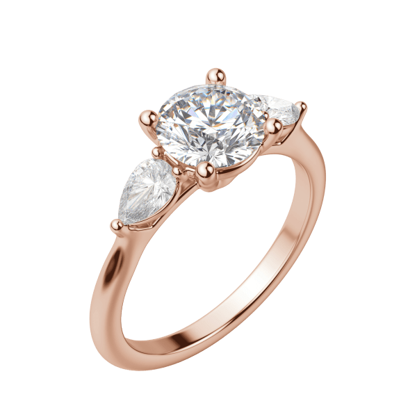 Lily Classic Round Cut Engagement Ring, Default, 14K Rose Gold