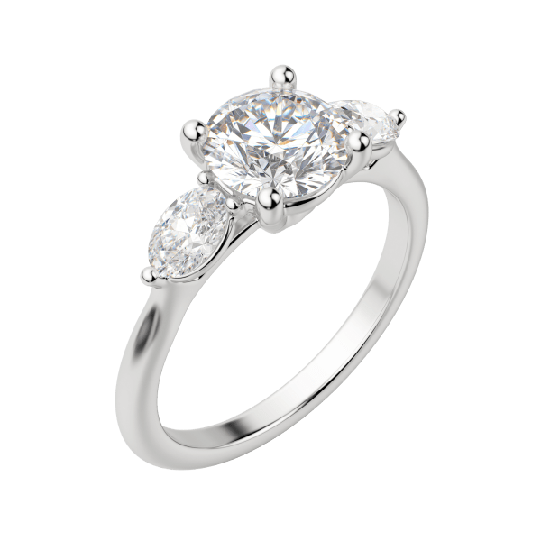 Rhea Classic Round Cut Engagement Ring, Default, 18K White Gold, Platinum, 