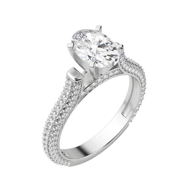 Vita Oval Cut Engagement Ring, Default, 18K White Gold, Platinum, 