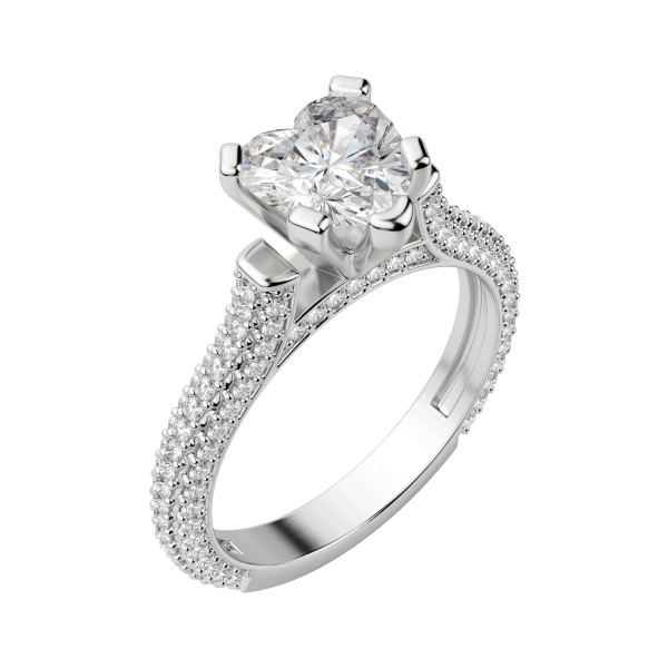 Vita Heart Cut Engagement Ring, Default, 18K White Gold, Platinum, 