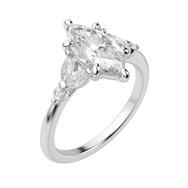 Sera Marquise Cut Engagement Ring, Default, 18K White Gold, Platinum, 