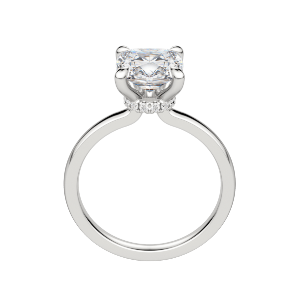 Amla Classic Cushion Cut Engagement Ring, Hover, 18K White Gold, Platinum, 