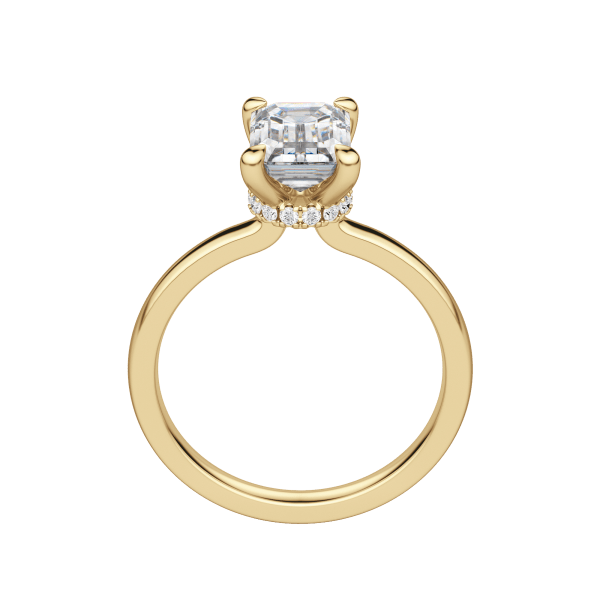 Amla Classic Emerald Cut Engagement Ring, Hover, 18K Yellow Gold,