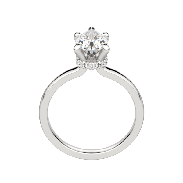 Amla Classic Pear Cut Engagement Ring, Hover, 18K White Gold, Platinum, 