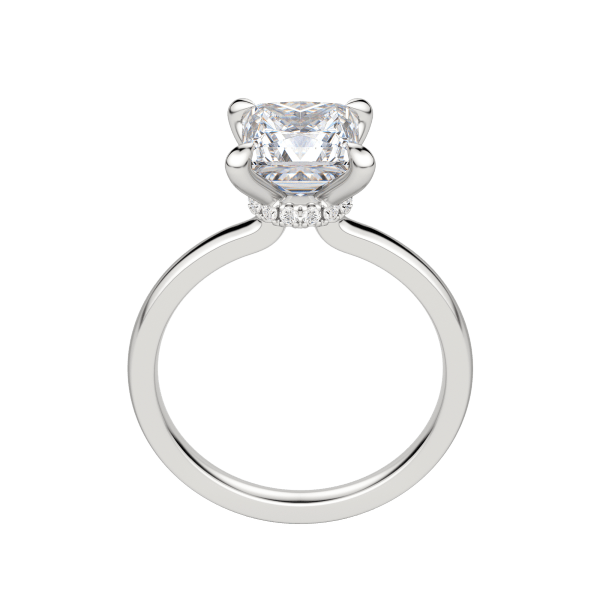Amla Classic Princess Cut Engagement Ring, Hover, 18K White Gold, Platinum, 
