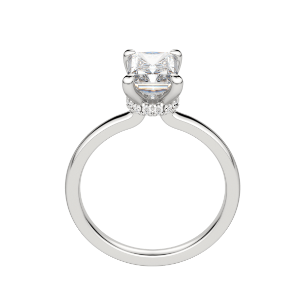 Amla Classic Radiant Cut Engagement Ring, Hover, 18K White Gold, Platinum, 