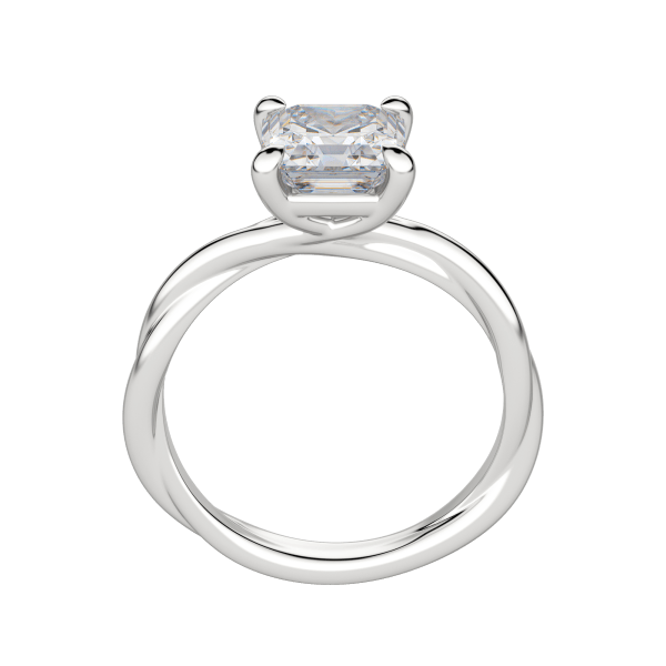 Ayla Asscher Cut Engagement Ring, Hover, 18K White Gold, Platinum, 