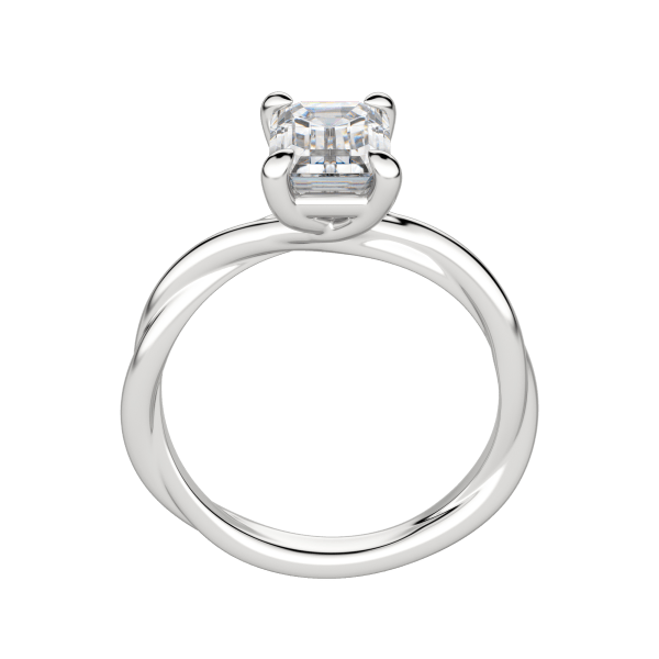 Ayla Emerald Cut Engagement Ring, Hover, 18K White Gold, Platinum, 