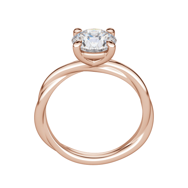 Ayla Round Cut Engagement Ring, Hover, 14K Rose Gold, 